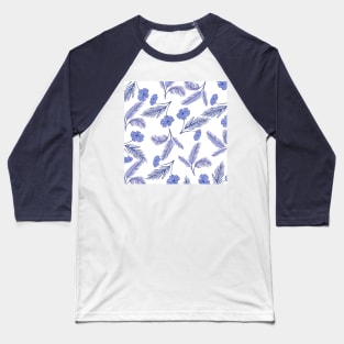 Blue Flowers Baseball T-Shirt